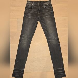 AMIRI Stack Skinny Lightly Distressed Dark Grey Jeans Sz 31 With Tags